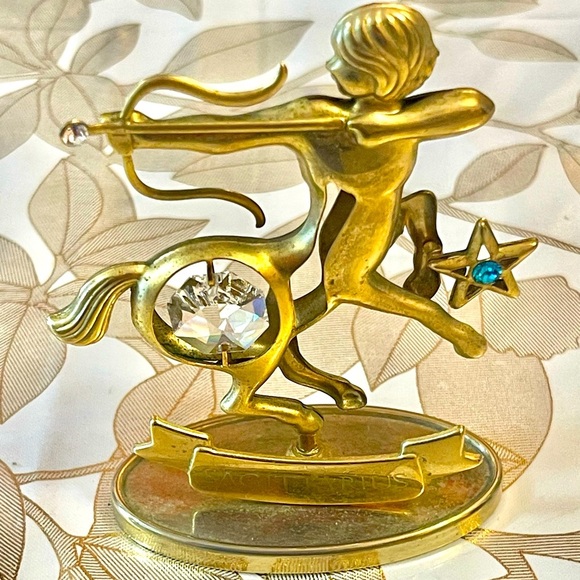 VTG Crystals 24K Gold Plated Zodiac Astrological Sign Sagittarius Figurine - Picture 1 of 6